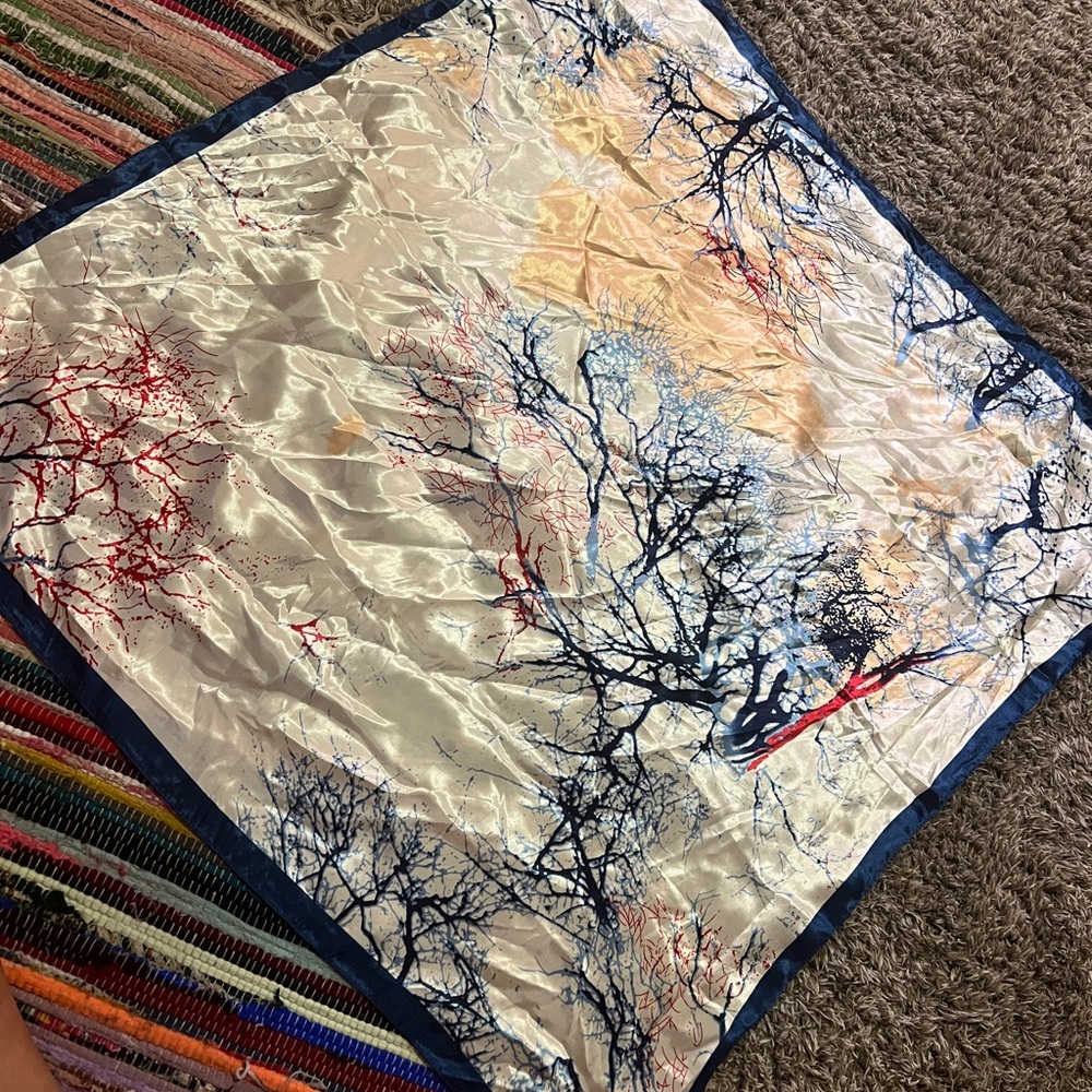Silk Scarf with Tree Design
